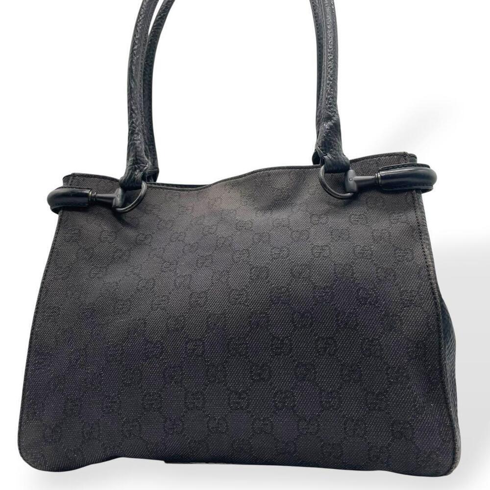 GUCCI handbag GG canvas leather black